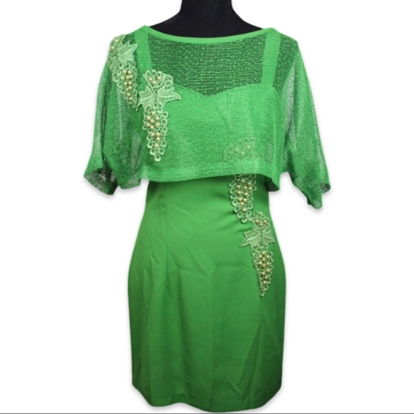 GREEN VINTAGE DRESS SET (2 PIECE) - Picture 2 of 8